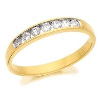 18ct gold diamond half eternity ring - 14ct - d4212-r