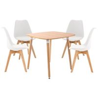 juego de comedor liborg para cuatro personas madera naturalblanco clp