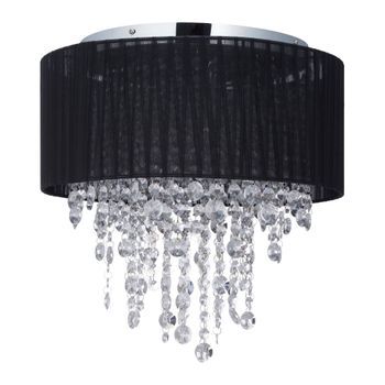 Lámpara De Techo De Organza Cristal Negra