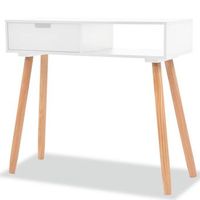 mesa consola de madera maciza de pino blanca 80x30x72 cm vidaxl
