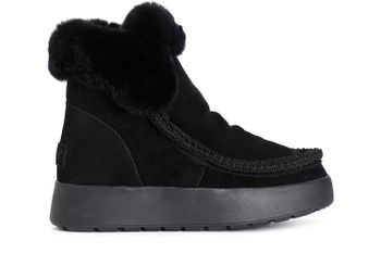 botines con borde de mocasín y pelo sintético black 39