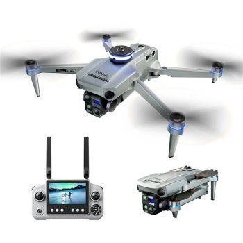 CYMARC P50 GPS 5G WiFi FPV con pantalla LCD de 4,5 pulgadas, mando de control, 1080P HD, doble cámara, gimbal de servomo