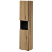 armario alto newport con estante cubo 30x140x25 cm - efecto roble encasa