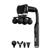 pistola de masaje fascia md-xy-15 con 6 velocidades bateria de 1800 mah incluye 10 cabezales intercambiables y mango alargador 11x19x33 cm color negro