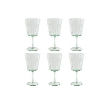 Copa Set 6 Cristal 9x9x17,8 380ml Burbujas Verde