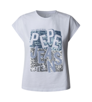 pepe jeans para mujer pl506019 camiseta de manga corta viti blanco s casual algodon organico sostenible