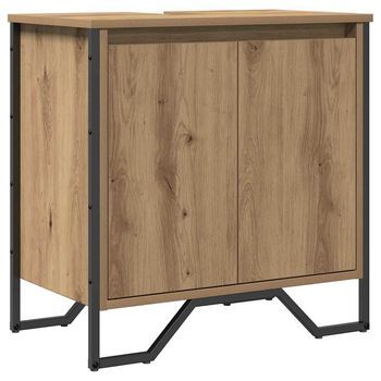 Gabinete De Lavabo Para Baño Roble Artisan 60 X 35 X 60 Cm Vidaxl