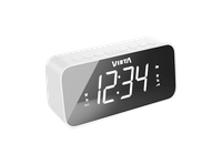 radio despertador - vieta vh-al300bk 6w fm altavoz incorporado pantalla led cablepilas blanco