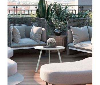 Mesa de salón minot plástico turquesa ø 60 cm
