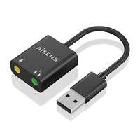aisens - conversor usb-a a audio 48khz usb-am-2xjack 35h negro 1