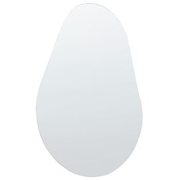 Espejo De Pared De Vidrio Plateado 40 X 65 Cm Sin Marco Ovalado Aubagne