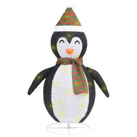 pinguino de navidad decorativo con led tela lujosa 120 cm vidaxl