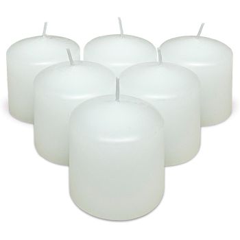 COM-FORT HOUSE- Velas Blancas  Pack velas de 6 Unidades  Velas 6x7cm  Tealight  Velas Decorativas Sin Perfume