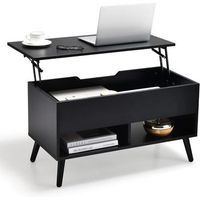 mesa de centro elevable de madera mesa de coctel moderna costway 80 x 40 x 45 cm