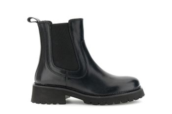 botines de piel con elásticos black 37