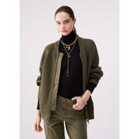 liu jo chaqueta bomber de punto con inserciones en nailon para mujer