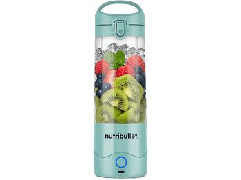 Batidora de vaso - nutribullet NBP003LBL Portable, Personal, Vaso portátil 0.475 l, Asa transportable, Carga USB-C, 2000 mAh, Azul claro