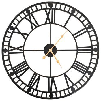 Reloj De Pared Vintage Movimiento Cuarzo Metal 60 Cm Xxl Vidaxl