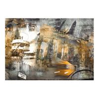 papel pintado 3d - berlin - colage naranja 350x245 cm
