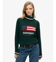 superdry para mujer w6110538a jersey americana roll verde m casual algodon
