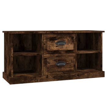 Mueble De Tv Madera Contrachapada Roble Ahumado 99,5x35,5x48 Cm Vidaxl