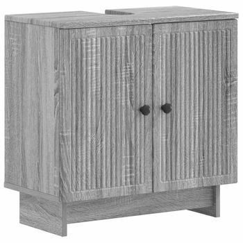 Vidaxl Mueble De Lavabo Para Baño Ede Sonoma Gris 59,5 X 31,5 X 59 Cm