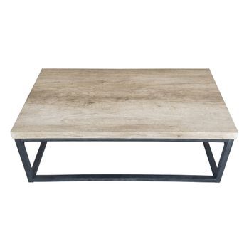 Mesa Baja Hawái – Tablero De Madera Clara, Patas De Acero – Diseño Moderno