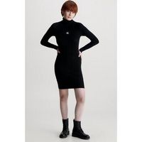 calvin klein jeans vestido vestido badge roll mujer para mujer