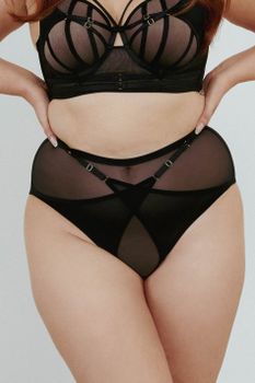Playful Promises Tanga Negra Tiras Cruzadas