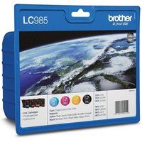 brother lc985valbp cyan magenta yellow  black ink cartridges - multipack cyan