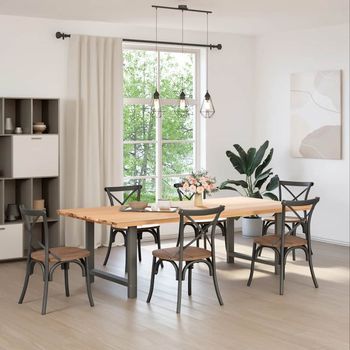 Patas De Mesa De Centro Antracita 2 Uds | Patas Para Mesa 90x(72-73) Cm Acero