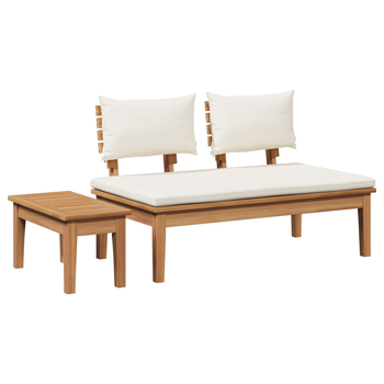 Conjunto De Banco De Jardín De 2 Uds De Madera Maciza De Teca Cfw813156
