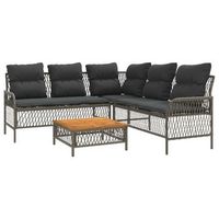 set de sofas de jardin con cojines 2 piezas  mueble de jardin ratan sintetico gris