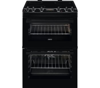 ZANUSSI ZCV66250BA 60 cm Electric Ceramic Cooker - Black, Black