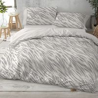 juego funda nordica 50 algodon cebra cama de 200 cm - acero - burrito blanco