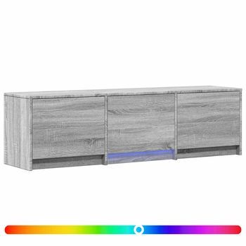 Mueble De Tv | Mueble De Salón | Gabinete De Tv Con Led Con Led Gris Sonoma 140 X 34 X 40 Cm