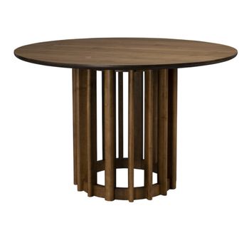 Mesa de comedor redonda de madera de nogal d 120