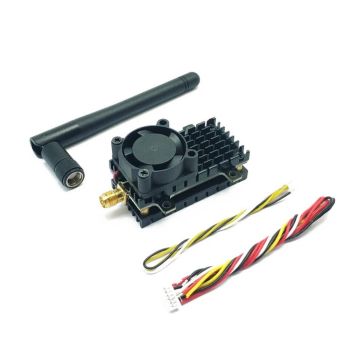 Transmisor FPV de ultralarga distancia de 2 km a 5,8 GHz con 40 canales, 2 W y 2000 mW, con ventilador de disipación de