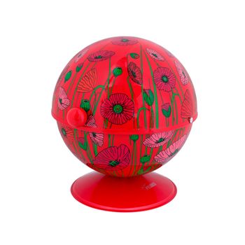 Bola  azucarero  rojo metal  13 x 13 x 14 cm