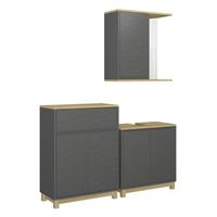 conjunto de muebles de bano livia 3 partes con estante de bano vicco