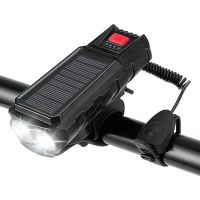 linterna delantera para bicicleta con carga solar luminosidad de 400 lumenes alcance de 200 metros bateria de 2000 ma