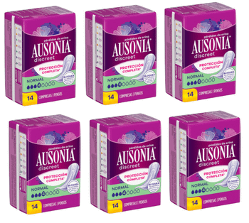 Ausonia Discreet Compresa Normal Pérdidas Orina Mujer 6x14 uds