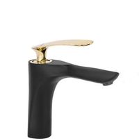grifo de lavabo rea orbit black gold low