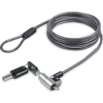 Cable antirrobo L-Link LL-NOTEBOOK-LOCK-NANO Nano Key 1.8m Acero/Vinilo Negro 2 llaves