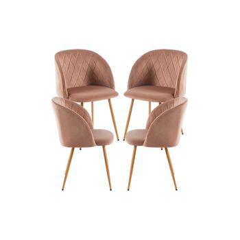 Pack 4 Sillas Velt Terciopelo De Terciopelo 78*44*44 Cm - Champán