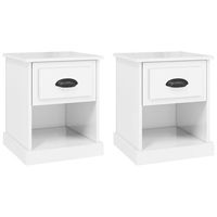 mesitas de noche 2 uds madera blanco brillante 39x39x475 cm vidaxl