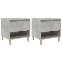 mesitas de noche 2 uds contrachapada gris hormigon 50x46x50 cm vidaxl
