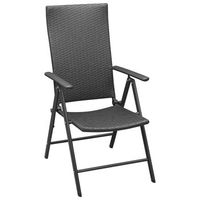 pack 4 uds sillas de jardin  silla de exterior  sillon ratan sintetico negro