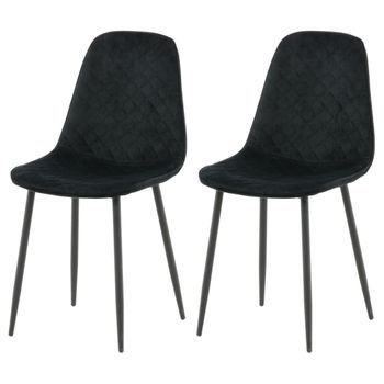 Sillas Comedor 2 Uds Polar Terciopelo Negro Con Costuras Venture Home