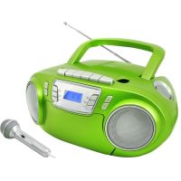 sistema estereo portatil soundmaster scd5800gr reproductor cd fm usb verde plata